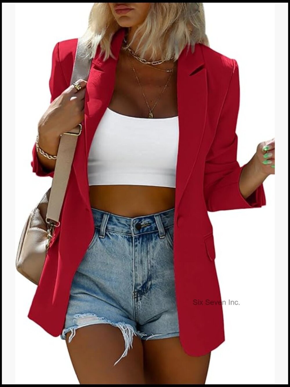 Womens Blazer Casual Business Oversized Long Sleeve Button Open Front Suit